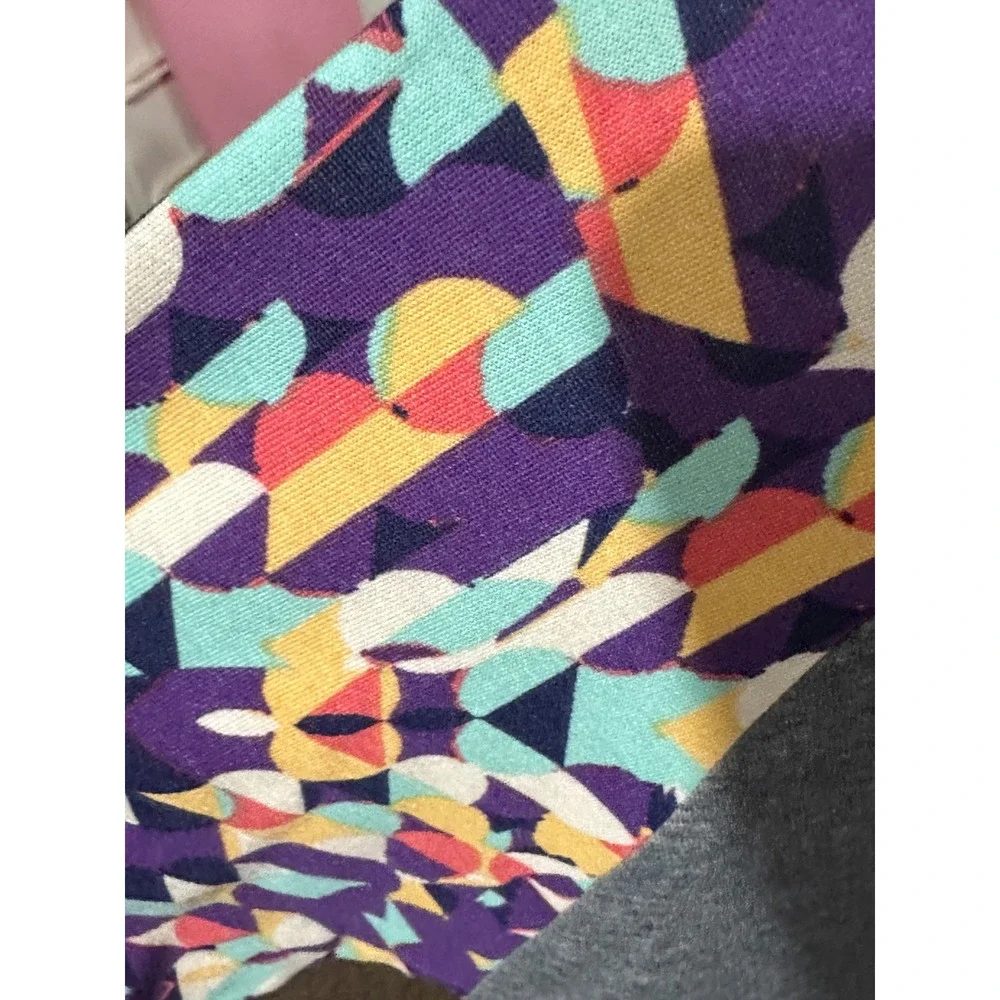 LuLaRoe Kids‎ Size 12 Baseball Tee Grey Geometric Print Raglan 3/4 Sleeve Shirt